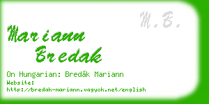 mariann bredak business card